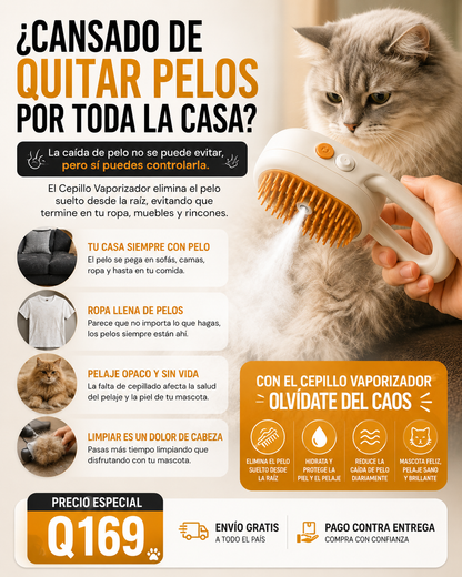 CEPILLO VAPORIZADOR® 3 en 1 para mascotas