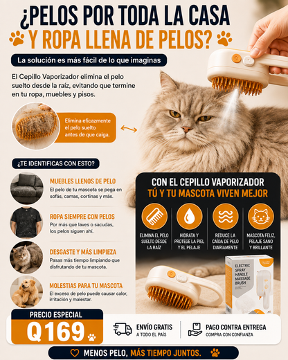 CEPILLO VAPORIZADOR® 3 en 1 para mascotas