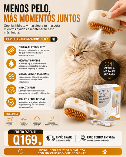 CEPILLO VAPORIZADOR® 3 en 1 para mascotas