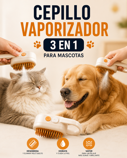 CEPILLO VAPORIZADOR® 3 en 1 para mascotas