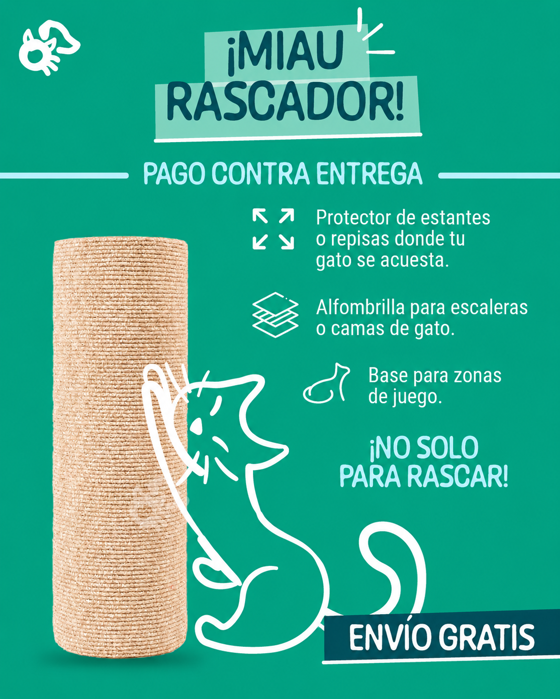 MIAU RASCADOR®: TAPETE RASCADOR PARA GATOS